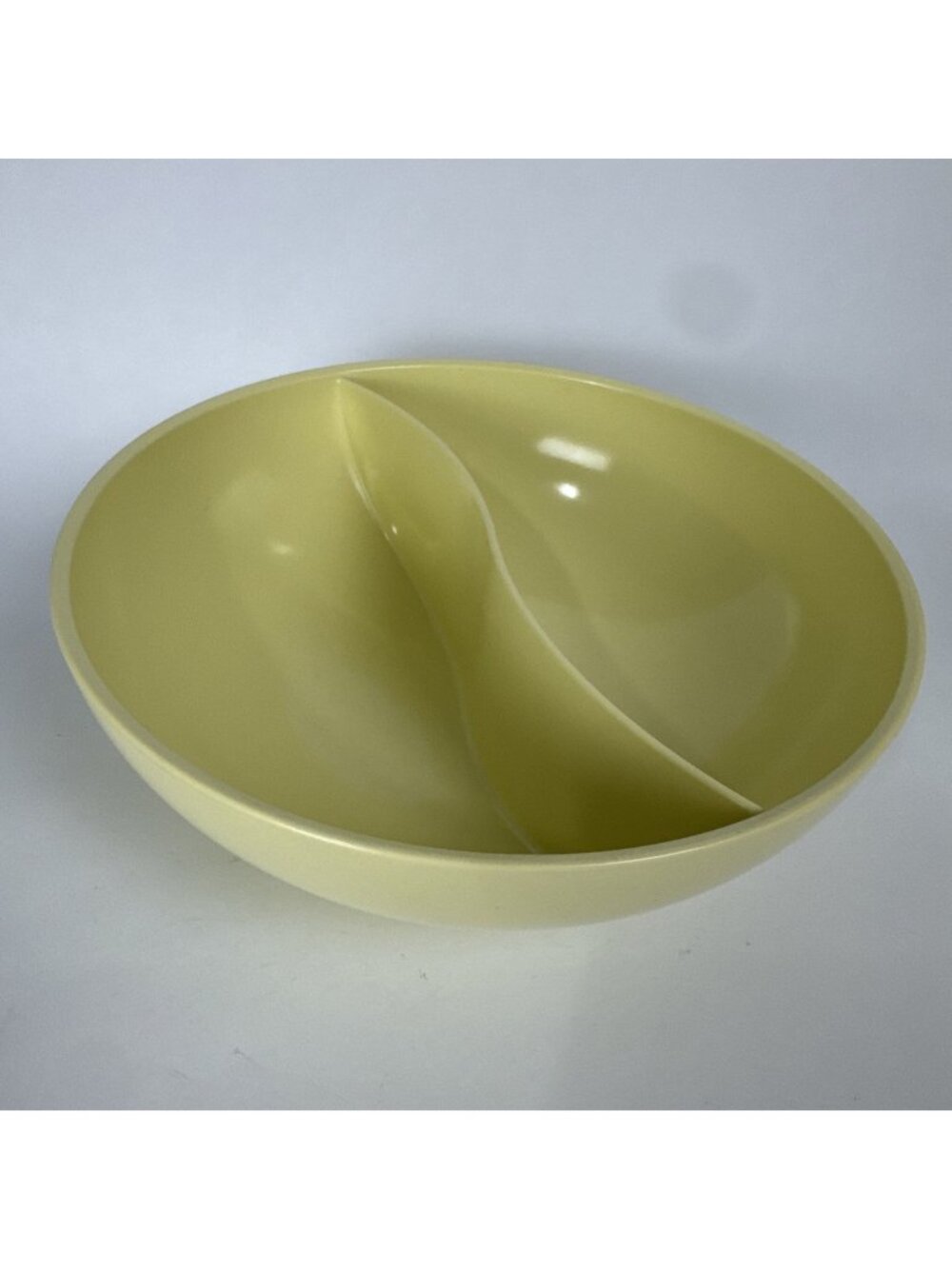 Ovation Westinghouse Yellow Melmac Divided Serving Bowl dish USA Vtg 50s/60s